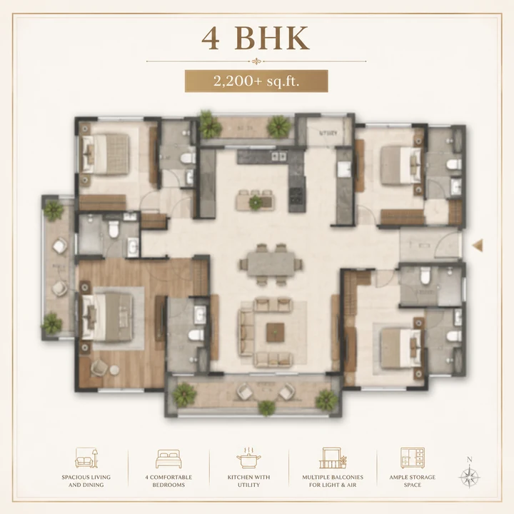Prestige Avon 4 BHK floor plan layout Prestige Avon 4 BHK floor plan layout